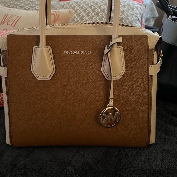 Michael Kors Bags Michael Kors Pink And Brown Satchel Poshmark